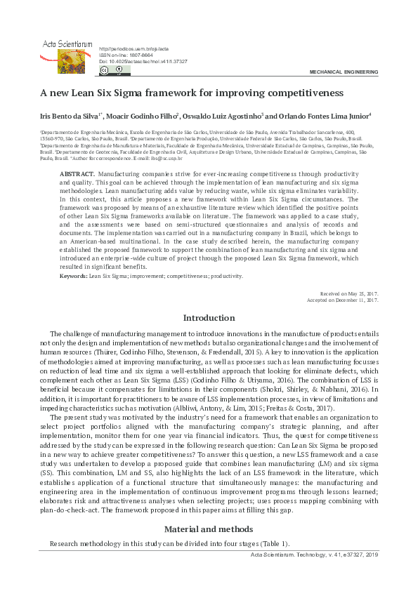 (PDF) A new Lean Six Sigma framework for improving competitiveness