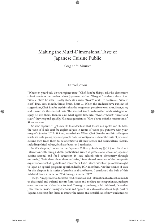 (PDF) Making the MultiDimensional Taste of Japanese Cuisine Public
