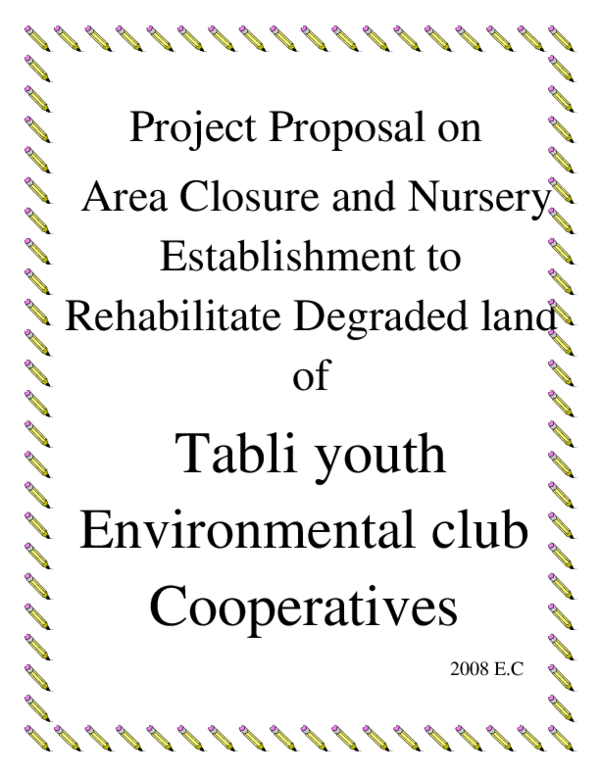 (DOC) Project Proposal on Area Closure and Nursery Establishment to ...