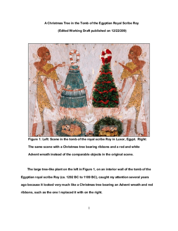 (PDF) An Egyptian Christmas Tree in the Tomb of the Royal Scribe Roy