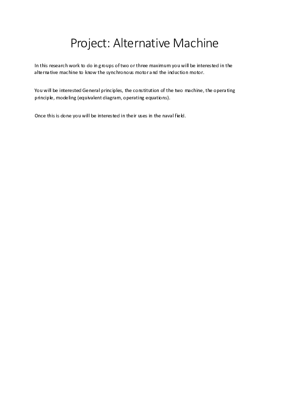 (DOC) Project: Alternative Machine