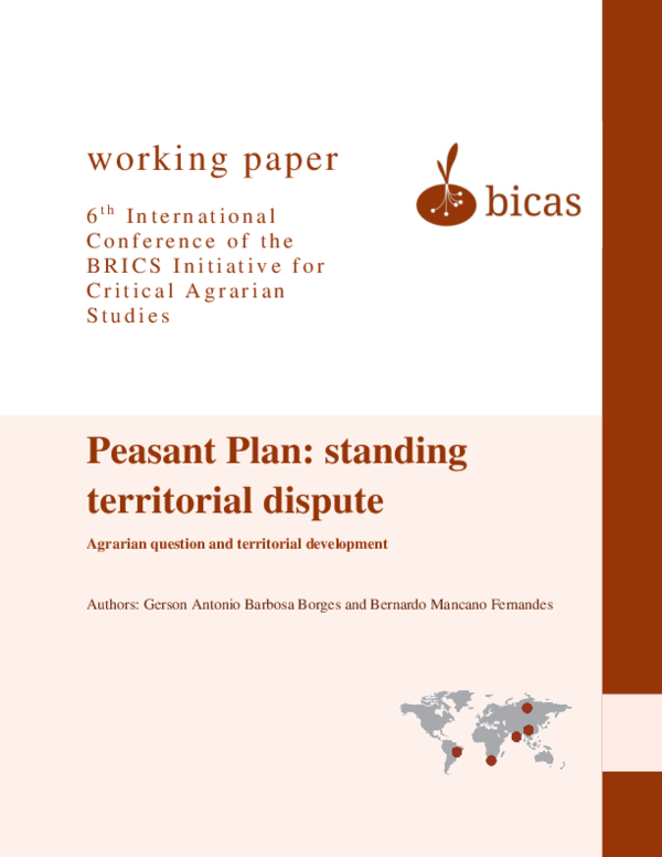 (PDF) Peasant Plan: standing territorial dispute Agrarian question and ...