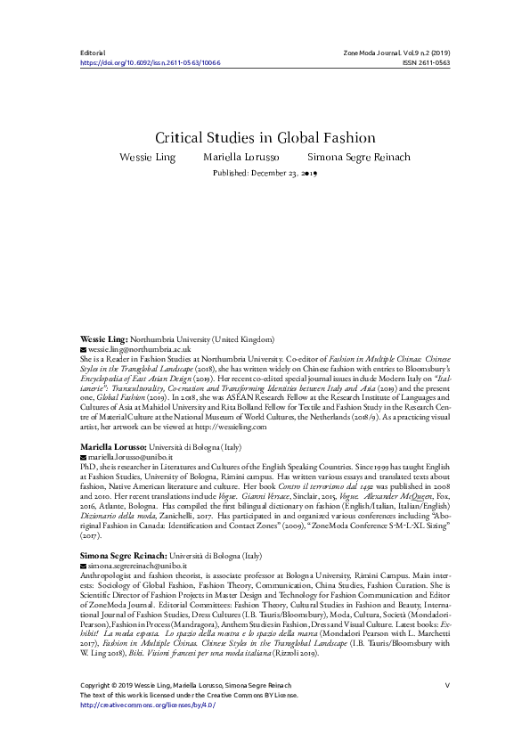 (PDF) Critical Studies in Global Fashion