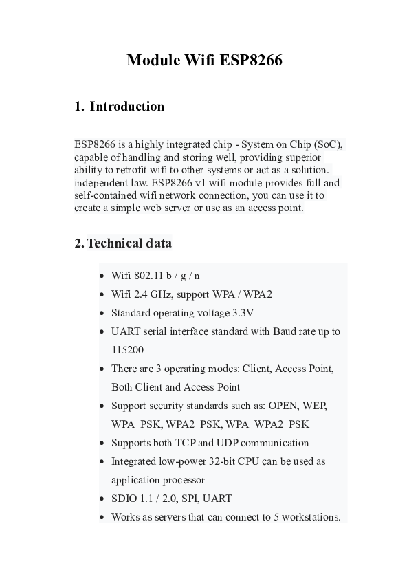 Module Wifi ESP8266 1