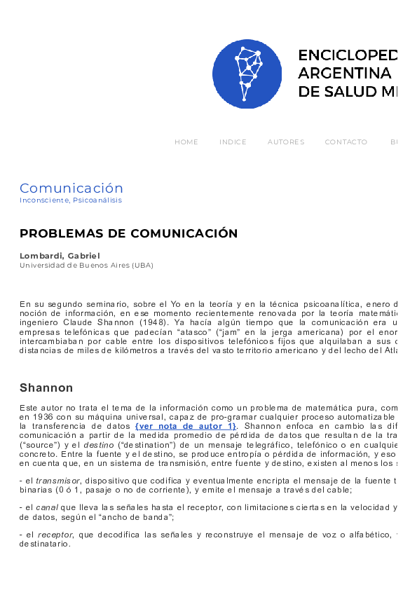 (PDF) Problemas de Comunicación