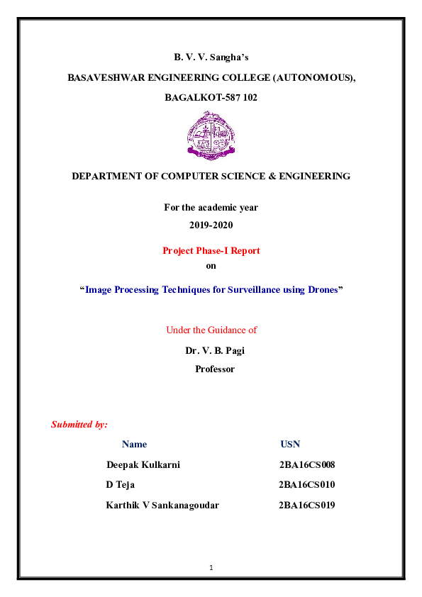 (PDF) "Image Processing Techniques for Surveillance using Drones"