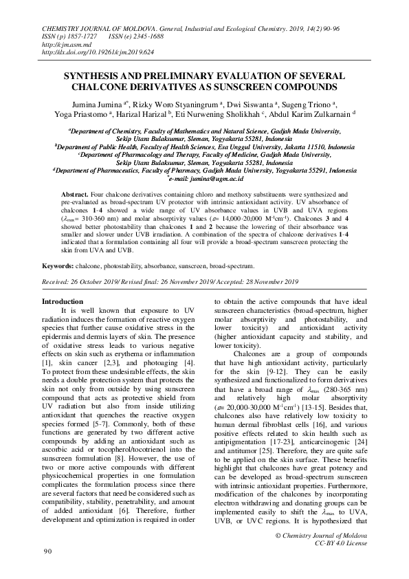 (PDF) SYNTHESIS AND PRELIMINARY EVALUATION OF SEVERAL CHALCONE ...