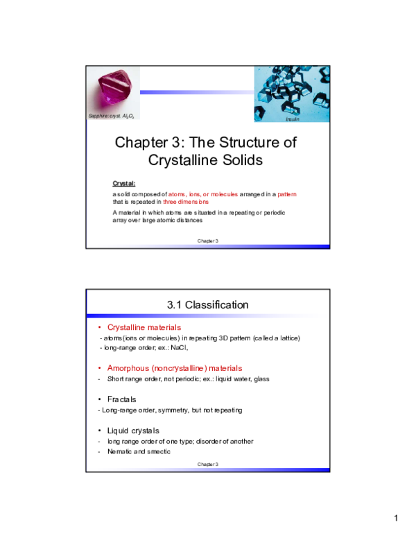 (PDF) Chapter 3: The Structure of Crystalline Solids