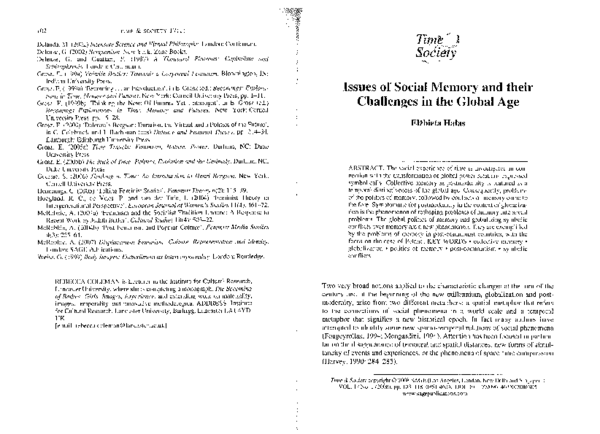 (PDF) Issues of Social Memory and their Challenges in the Global Age