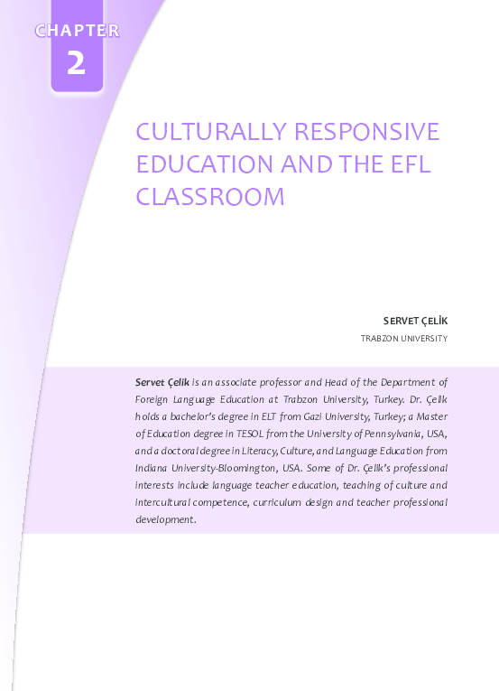 (PDF) Culturally responsive education and the EFL classroom