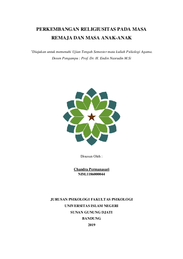 Doc Perkembangan Religiusitas Pada Masa Remaja Dan Masa Anak Anak Chandra Karya7 Academia Edu