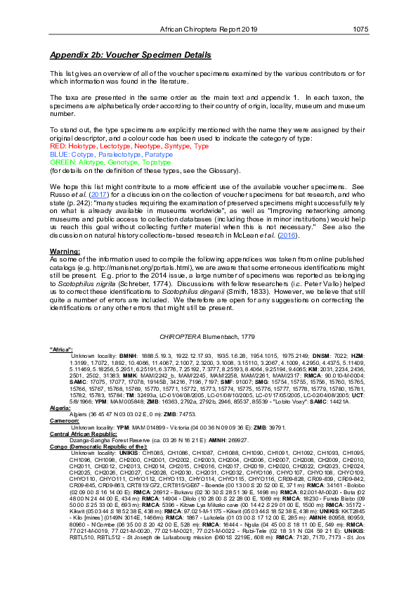 PDF) Appendix 2b: Voucher Specimen Details