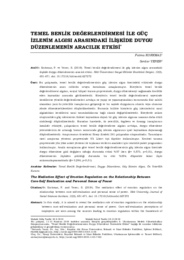 (PDF) The Mediation Effect of Emotion Regulation on the Relationship ...