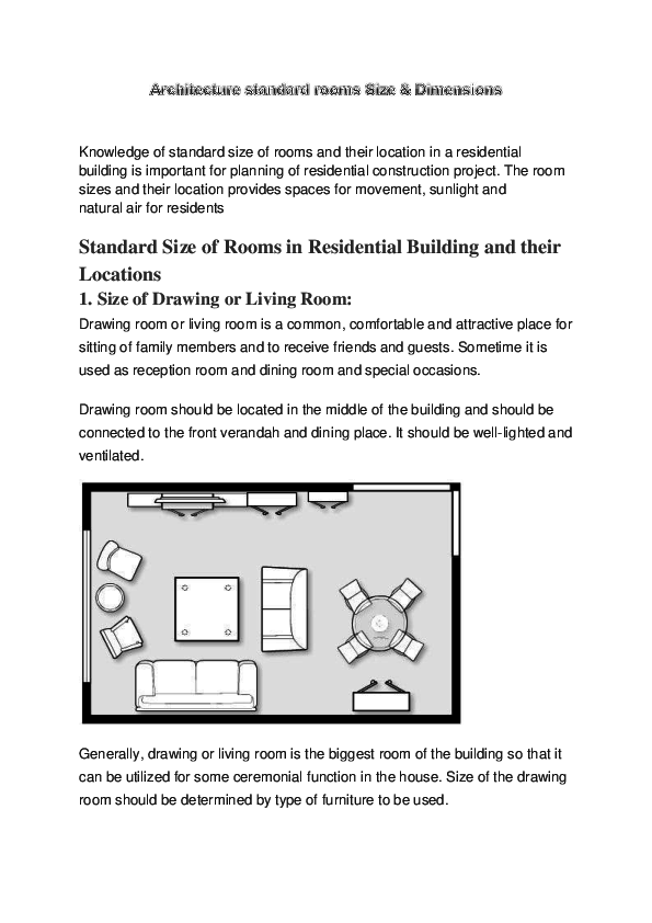 (PDF) Architecture standard rooms Size Zakhil Javed Academia.edu