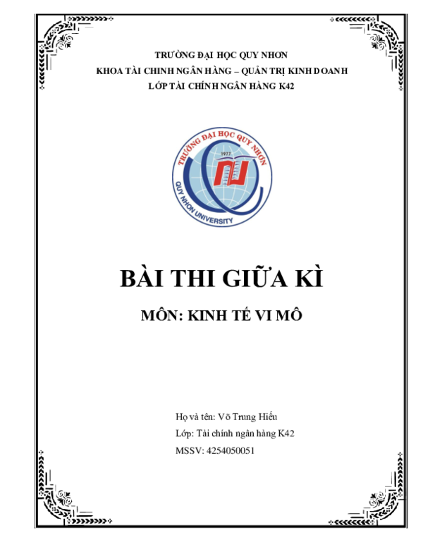 First page of “BÀI TẬP VI MÔ”
