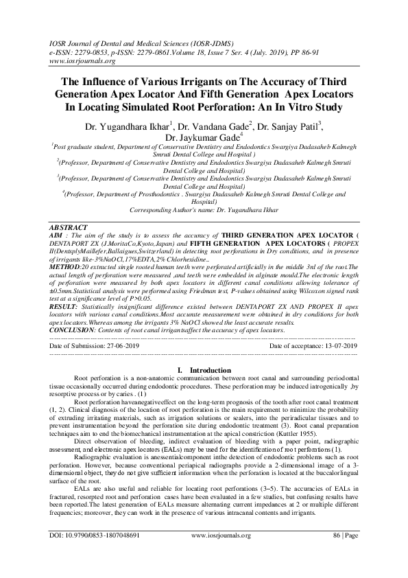 (PDF) The Influence of Various Irrigants on The Accuracy of Third