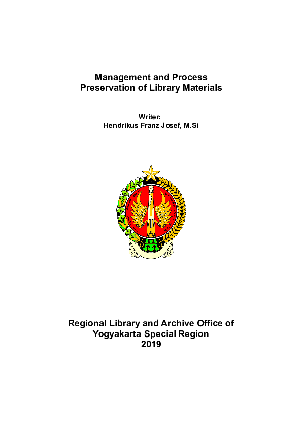 (DOC) Management and Process Preservation of Library Materials Regional ...