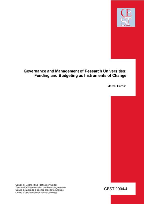 (PDF) Governance and Management of Research Universities: Funding and ...