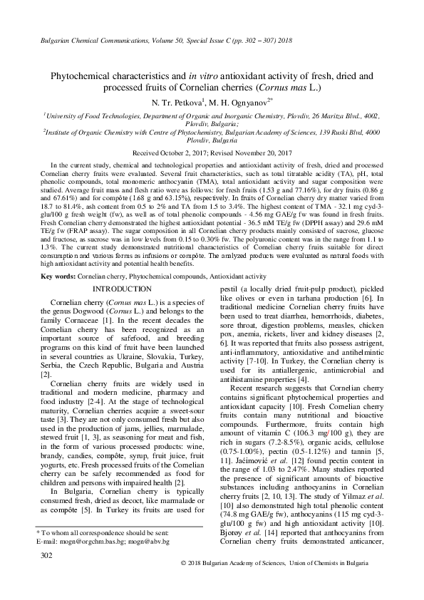 (PDF) Phytochemical characteristics and in vitro antioxidant activity ...