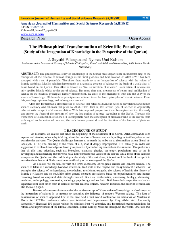 (PDF) The Philosophical Transformation of Scientific Paradigm (Study of ...