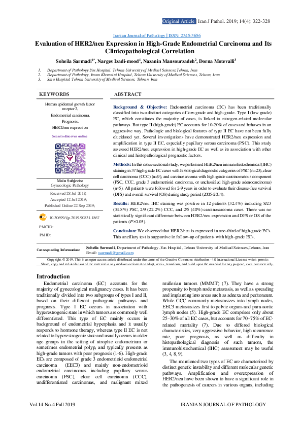 (PDF) Evaluation of HER2/neu Expression in High-Grade Endometrial ...