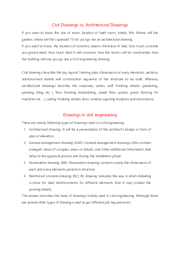 (DOC) Civil Drawings vs. Architectural Drawings kourosh davoudi