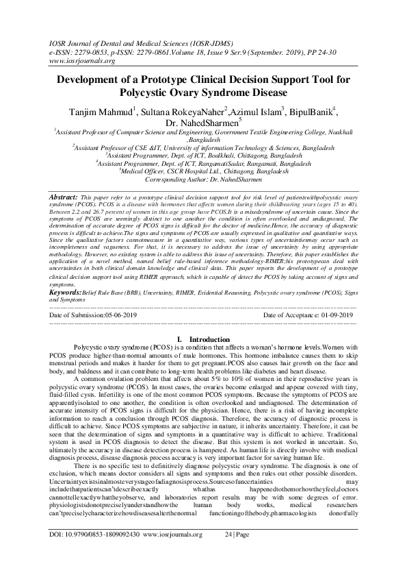(PDF) Development of a Prototype Clinical Decision Support Tool for ...