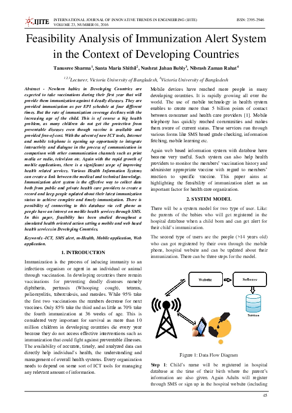 (PDF) Feasibility Analysis of Immunization Alert System in the Context ...