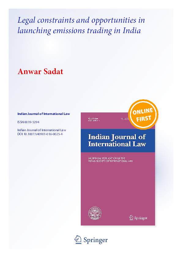 (PDF) Indian Journal of International Law Legal constraints and ...