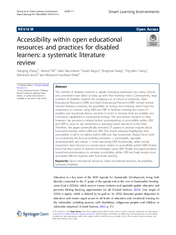 (PDF) Accessibility within open educational resources and practices for ...