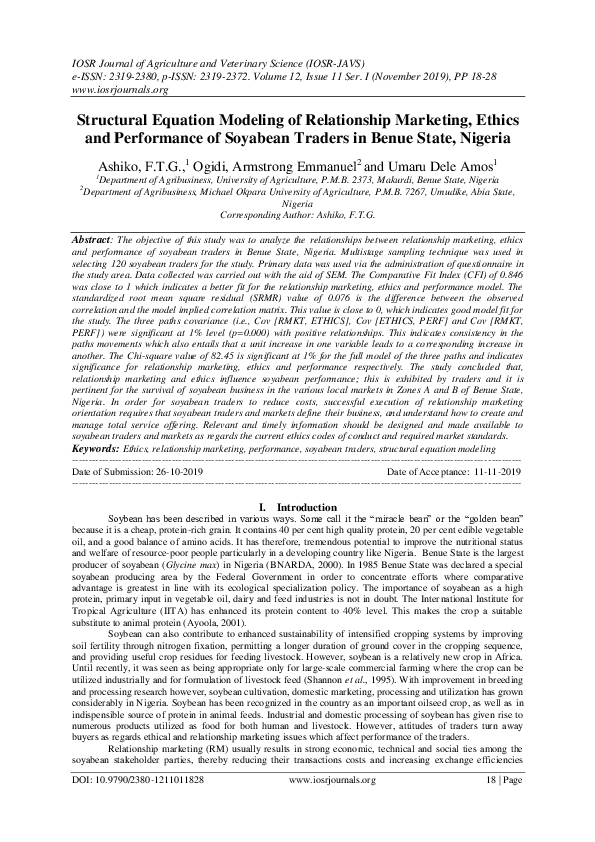 (PDF) Structural Equation Modeling of Relationship Marketing, Ethics ...
