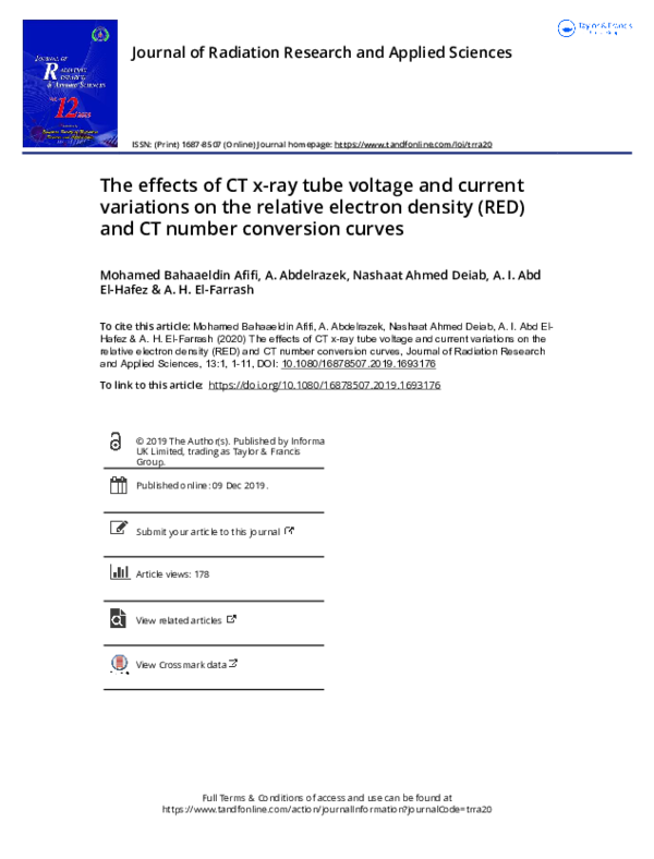 (PDF) The effects of CT xray tube voltage and current variations on the relative electron