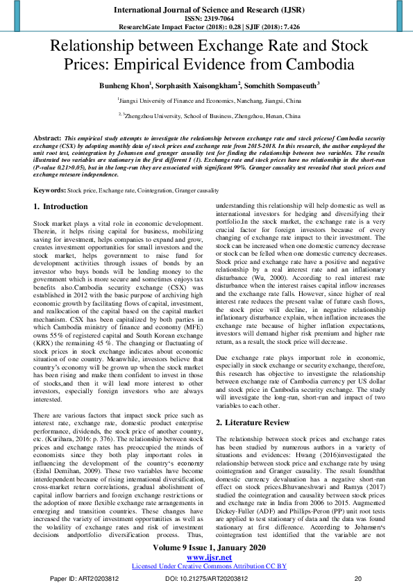 (PDF) Relationship between Exchange Rate and Stock Prices: Empirical ...