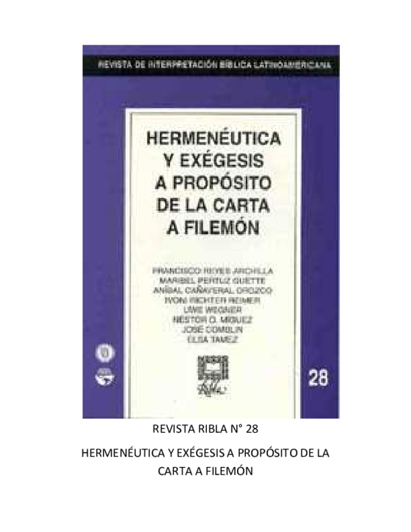 (PDF) Ribla 28 Carta a Filemon