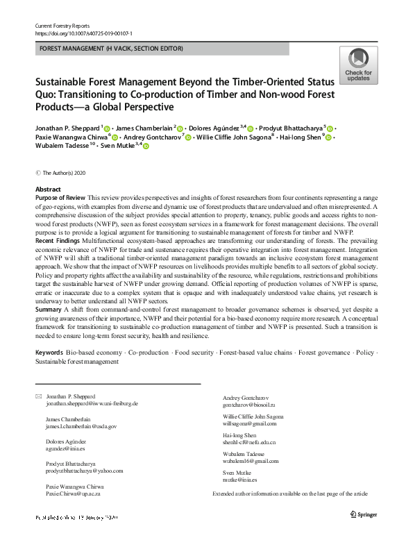 (PDF) Sustainable Forest Management Beyond the Timber-Oriented Status ...