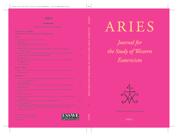 PDF) ARIES 20.1 Table of Contents (Special Issue: Gurdjieff)