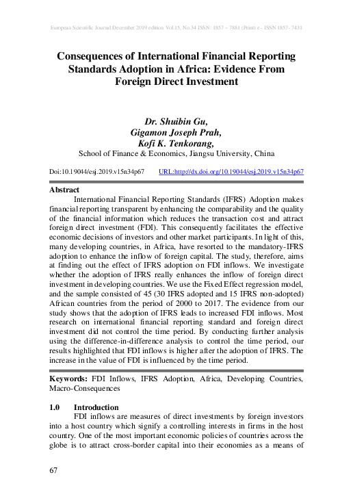 (PDF) Consequences of International Financial Reporting Standards ...