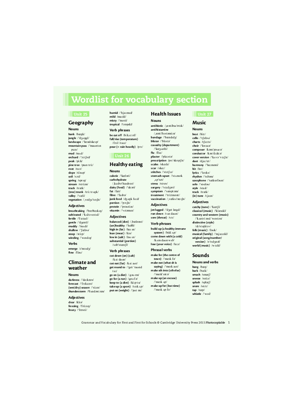 (PDF) Geography Nouns bank Climate and weather Nouns Verb phrases cut down (on) (salt) make up