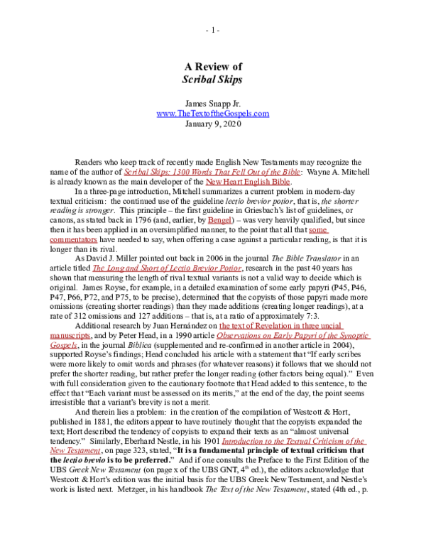 (DOC) A Review of Scribal Skips