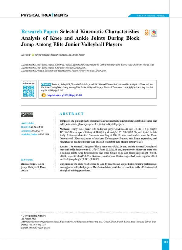 (PDF) Research Paper Selected Kinematic Characteristics Analysis of