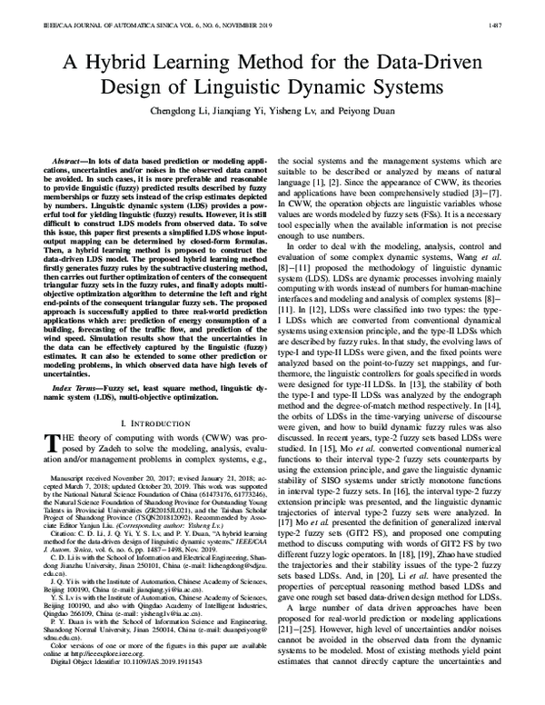(PDF) A Hybrid Learning Method for the Data-Driven Design of Linguistic ...