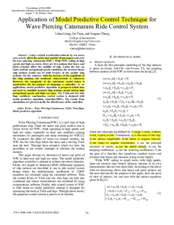(PDF) Application of Model Predictive Control Technique for Wave ...