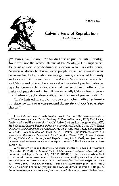 (PDF) Calvin's View of Reprobation