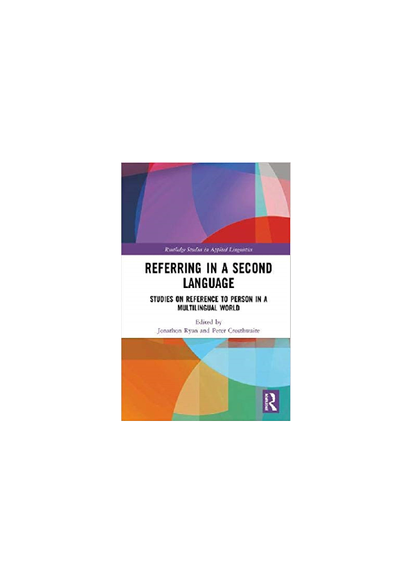 (PDF) Referring in a second language: Studies on reference to person in ...