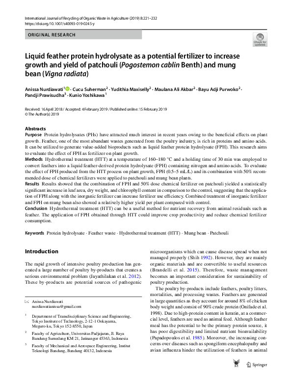 (PDF) 0123456789) 1 3 International Journal of Recycling of Organic