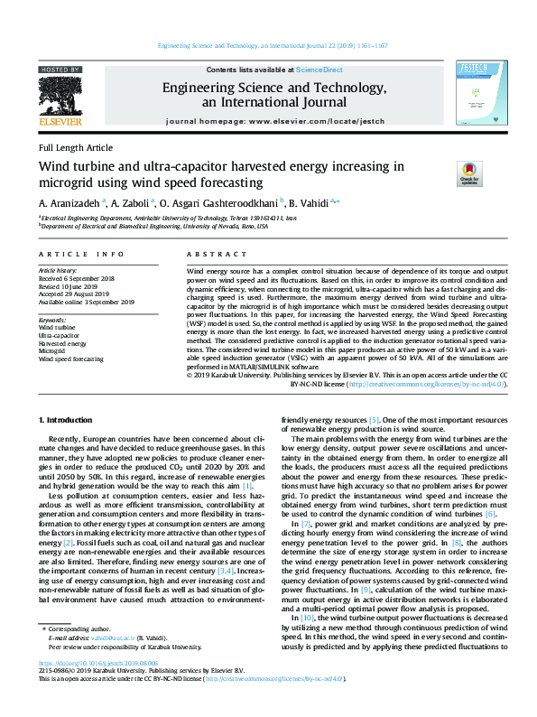 (PDF) Wind turbine and ultra-capacitor harvested energy increasing in