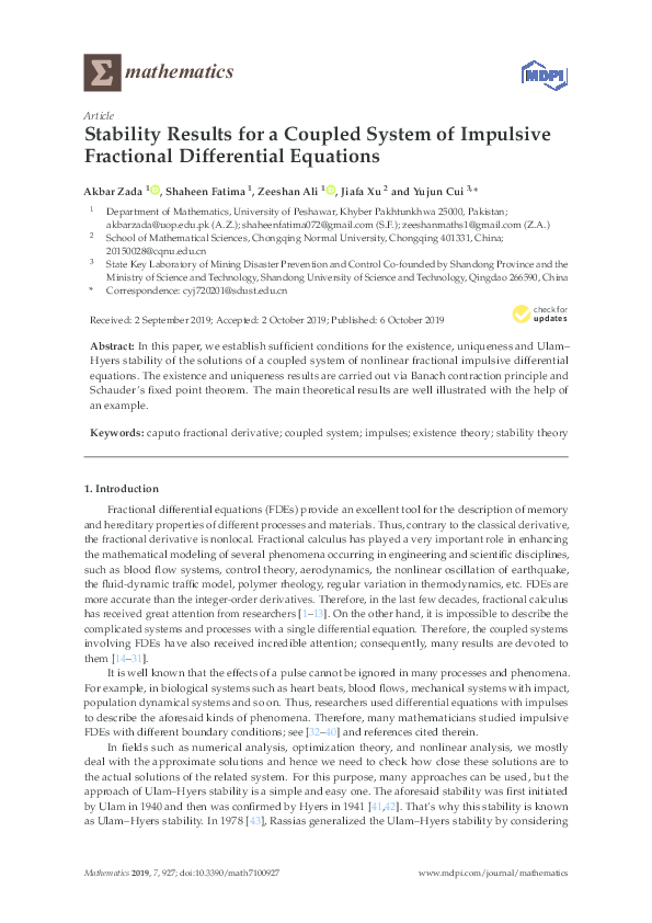 (PDF) Stability Results for a Coupled System of Impulsive Fractional ...