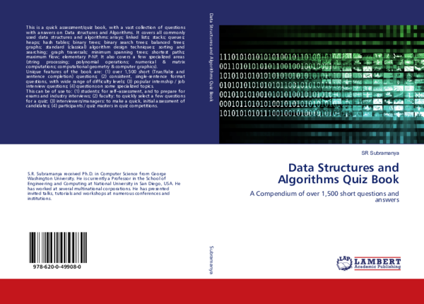 (PDF) Data Structures and Algorithms Quiz Book | SR Subramanya ...