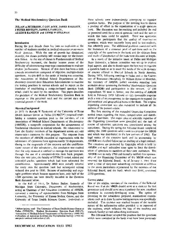 (PDF) The Medical Biochemistry Question Bank naa H far Academia.edu