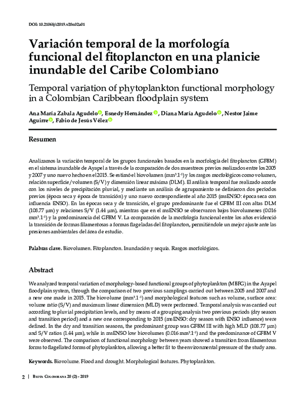 (PDF) Temporal variation of phytoplankton functional morphology in a ...